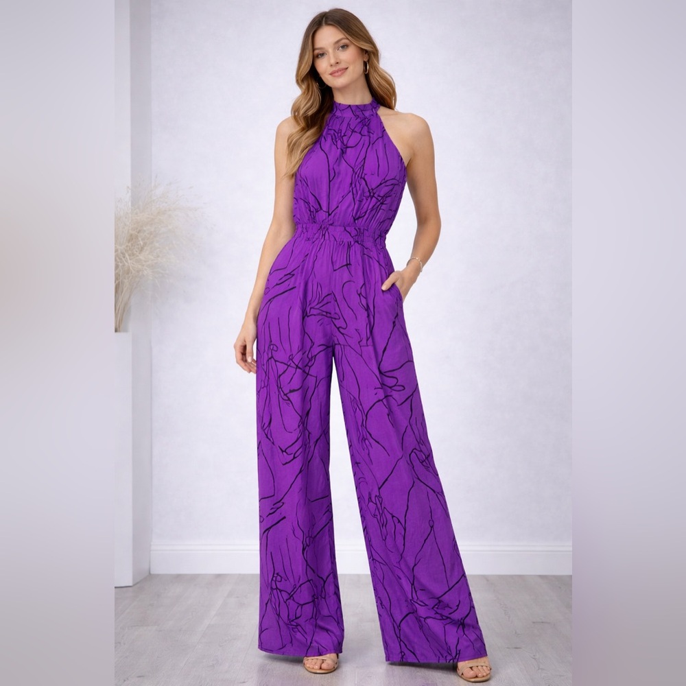 Purple Women's Wide-Leg Pants